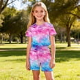 thumbnail image 4 of Auroural Big Girls Clothes 2 Piece Sets for Girls Kids Girls Fashion Cute Print Loose Short Sleeve Top Shorts Set Homewear Set, 4 of 8