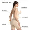 thumbnail image 3 of SHAPERX Bodysuits for Women Tummy Control Body Shaper Slimming Mid Thigh Shapewear with Removable Pads, 3 of 7