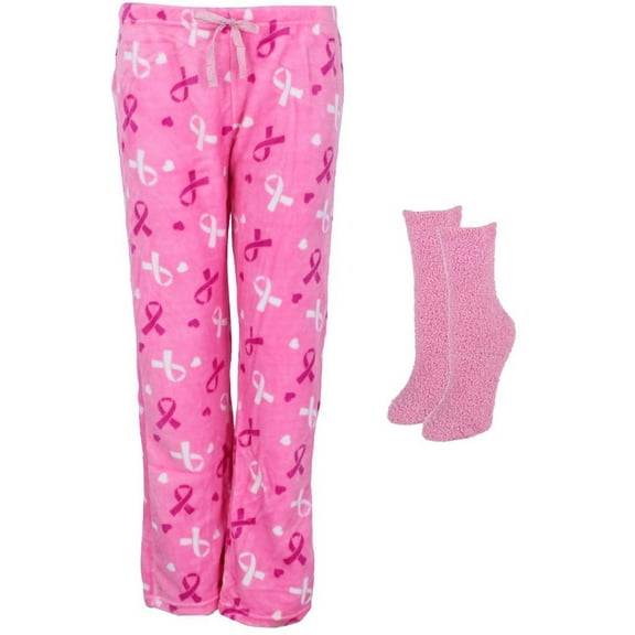 Weekending Breast Cancer Plush Pajama Pant and Socks Set (Women)