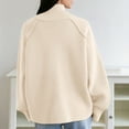 thumbnail image 5 of Ediodpoh Cardigan Sweaters for Women Sweater Coat Casual Zip up Stand Collar Long Sleeve Outerwear White, 5 of 7