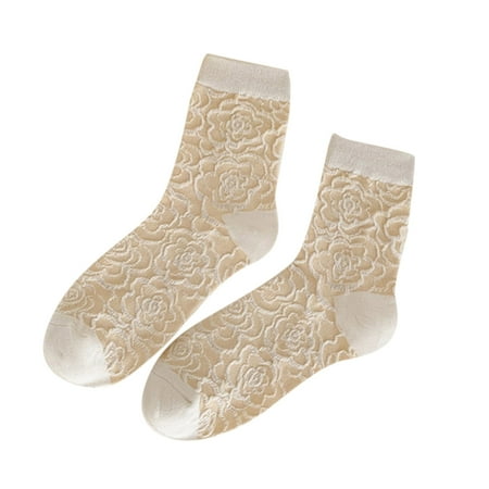 

Veki Women Autumn And Winter Matching Printing Thickened Warm Mid Tube Socks Women Thick Socks Youth Soccer Socks