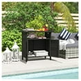 thumbnail image 2 of Outdoor Pool Towel Storage Cabinet, PE Rattan Poolside Organizer - Espresso, 2 of 9