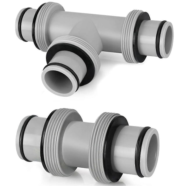 2Pc Filter Pump Hose Connector,Pool Hose Connector 1.5 to 1.5In 2 Heads and 3 Heads Joint Pool Hose Connector Coupling