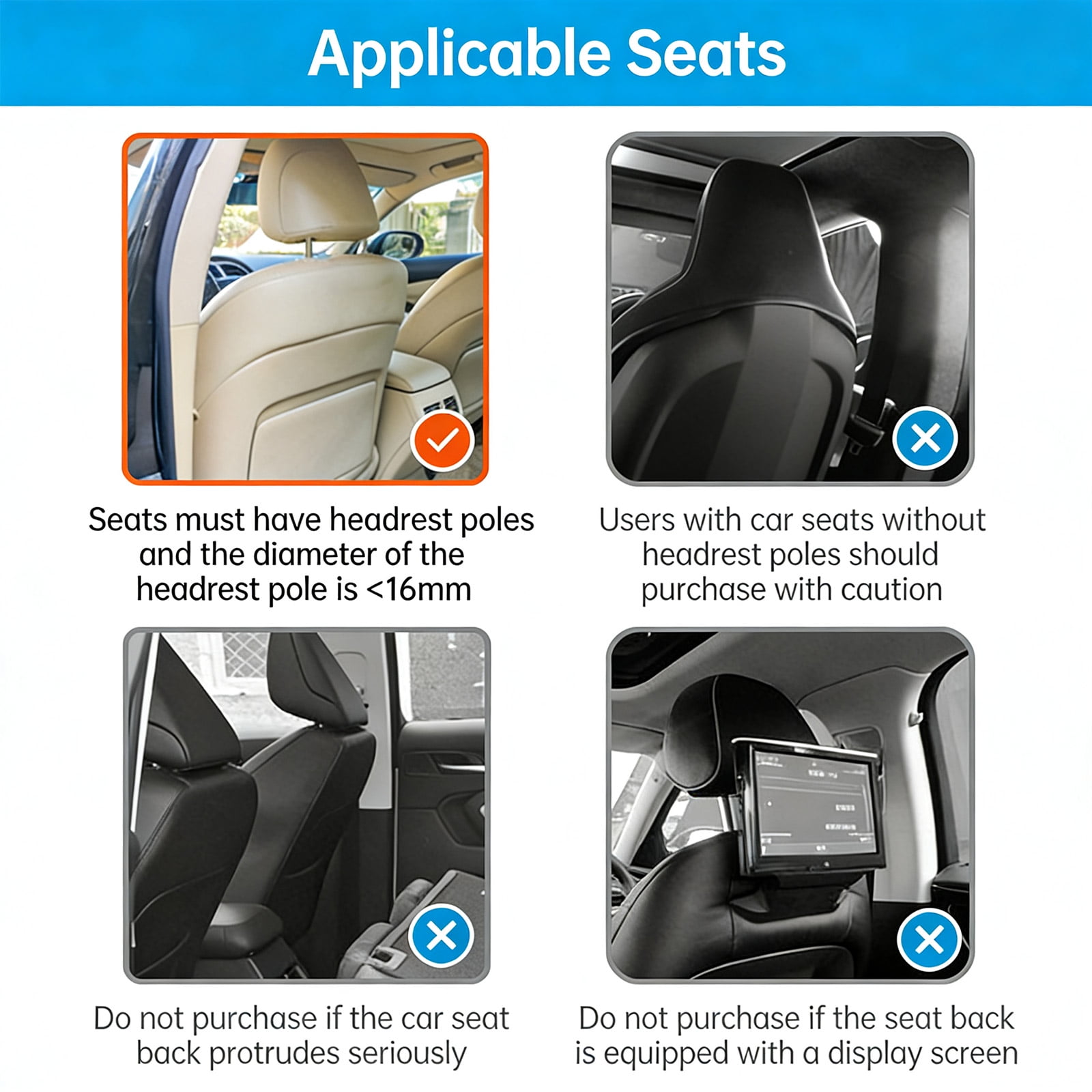 Ergonomic Foldable Car Steering Wheel Table ABS Back Seat Headrest Tray for Comfortable Work and Dining in Vehicle