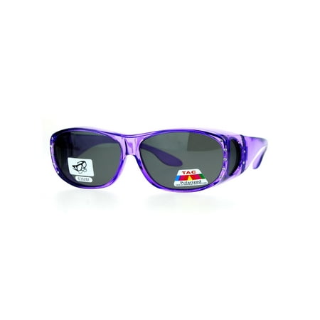 SA106 Polarized Antiglare 63mm Fit Over Rhinestone Womens Sunglasses Purple