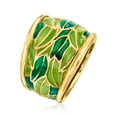 thumbnail image 3 of Ross-Simons Italian Green Enamel Leaf Dome Ring in 18kt Gold Over Sterling, Women's, Adult, 3 of 4