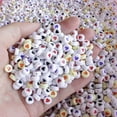 thumbnail image 3 of HLONK 1200Pcs Round Acrylic Letter Beads Colorful Alphabet Beads Engraved Heart Beads for DIY Bracelets Children‘s Educational Toys Handmade Gift(Mixed Color and Pattern), 3 of 8