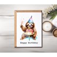 thumbnail image 3 of shiyou-Cute Sloth Birthday Card - Sloth Happy Birthday Greeting - Sloth With Bday Cake Card - Cute Congrats For Kids, White, 3 of 4