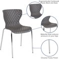 thumbnail image 4 of WYDK Ergonomic chairs available in a variety of colors，Contemporary Design Plastic Stack Chair,Modern,Office, living room, bedroom, for indoor use,Grey, 4 of 8