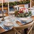 thumbnail image 5 of Placemats Set of 4 - 13x19 Inch, Navy Blue Pumpkins Fall Non-Slip Washable Place Mats for Dining Table, Thanksgiving Wooden Eucalyptus Leaves Polyester & Linen Blend Table Mats for Kitchen Party, 5 of 9
