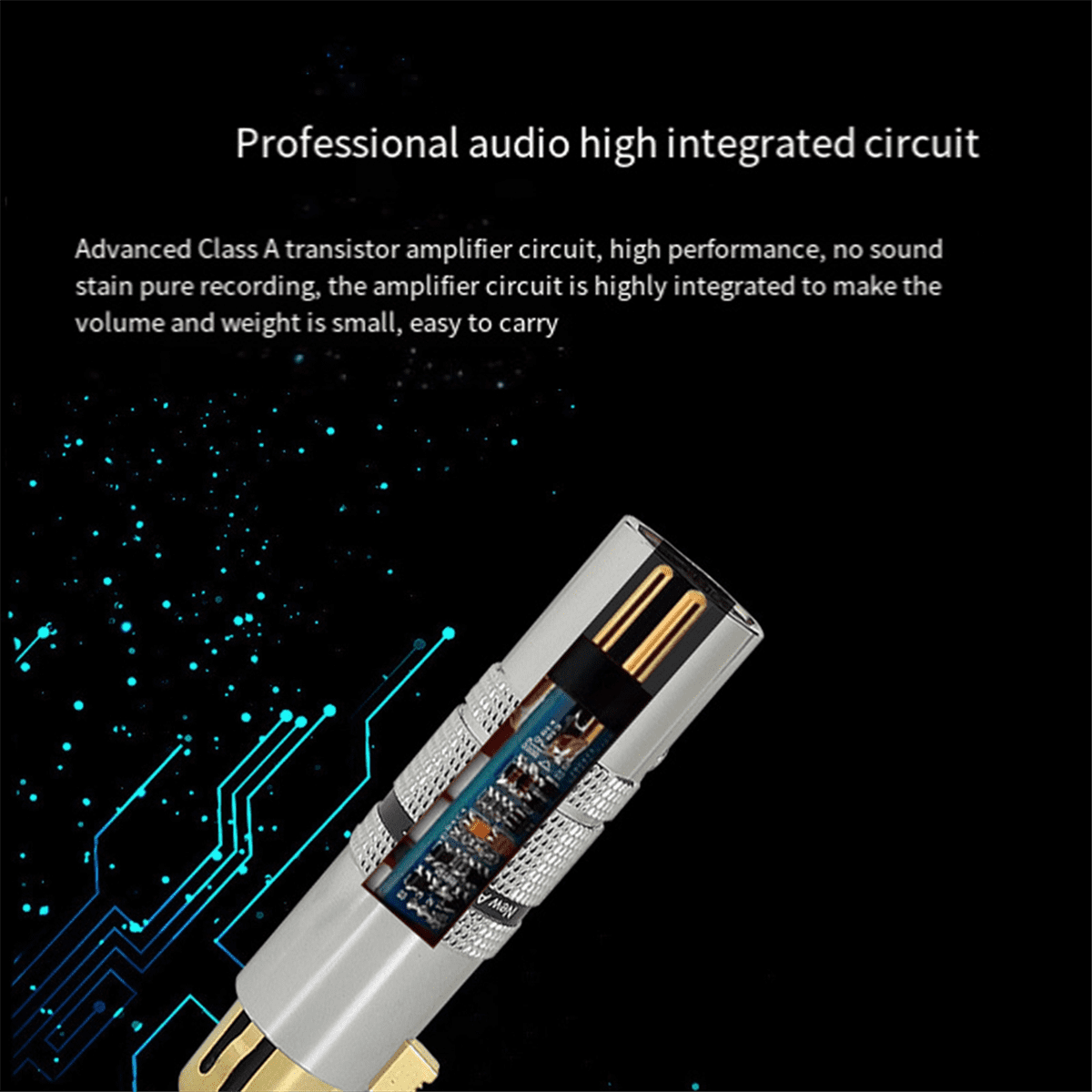 Dynamic Microphone Preamp Single Channel Increase Omnidirectivity Gain Strong Anti-Interference,1 x Mic Preamp,Silver