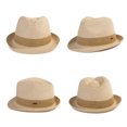 thumbnail image 3 of Comhats Mens Fedora Trilby Straw Sun Hats Summer Panama Beach Sunhats for Men Foldable Short Brim Golf Hats Beige Small, 3 of 11