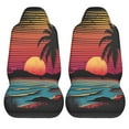 thumbnail image 2 of KAKALAD Retro Sunset Beach 2 Car Accessories Seat Covers Set Vehicle Seat Covers Universal Front Seats Protector 2 Pcs, 2 of 9
