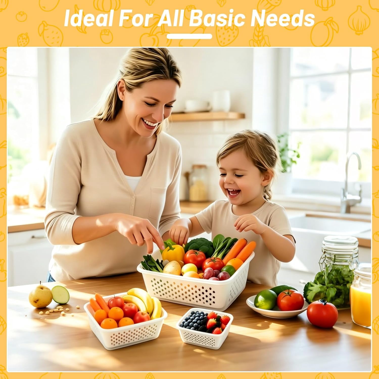 3 PCS Fruit Storage Containers for Fridge, Airtight Produce Storage Containers for Fridge, 4-in-1 Fruit and Vegetable Storage, Berry Keeper, Food-Grade & Easy To Clean Material