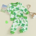 thumbnail image 2 of Bagilaanoe 2PCS Toddler Baby Girl Pants Set Letter Print Long Sleeve Sweatshirt Pullover Tops + Drawstring Sweatpants 6M 12M 18M 24M 3T Kids Casual Sweatsuits, 2 of 8