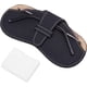 thumbnail image 1 of Estuche de cuero para gafas, portátil, suave, delgado, con cierre a presión, con paño de limpieza de gamuza para mujeres y hombres, color negro, 1 of 7