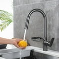 thumbnail image 3 of kitchen anti-splash wash basin sink rotatable hot and cold pull-out faucet, 3 of 7