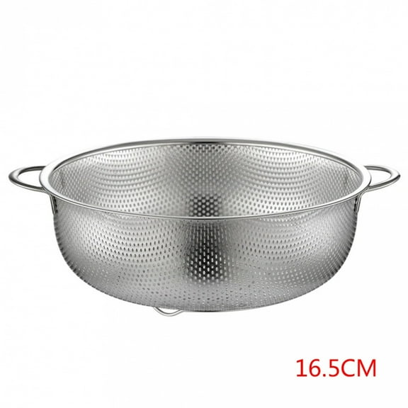 All Purpose Stainless Steel Fine Mesh Strainer Net Baskets with Handles Resting Base Colander Set Kitchen Supplies