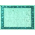 thumbnail image 1 of Ahgly Company Indoor Rectangle Persian Turquoise Blue Traditional Area Rugs, 7' x 10', 1 of 4