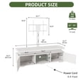 thumbnail image 7 of Uforic White TV Stand with Mount for 65" TVs, LED Media Console with Power Outlet, Height Adjustable, 7 of 7