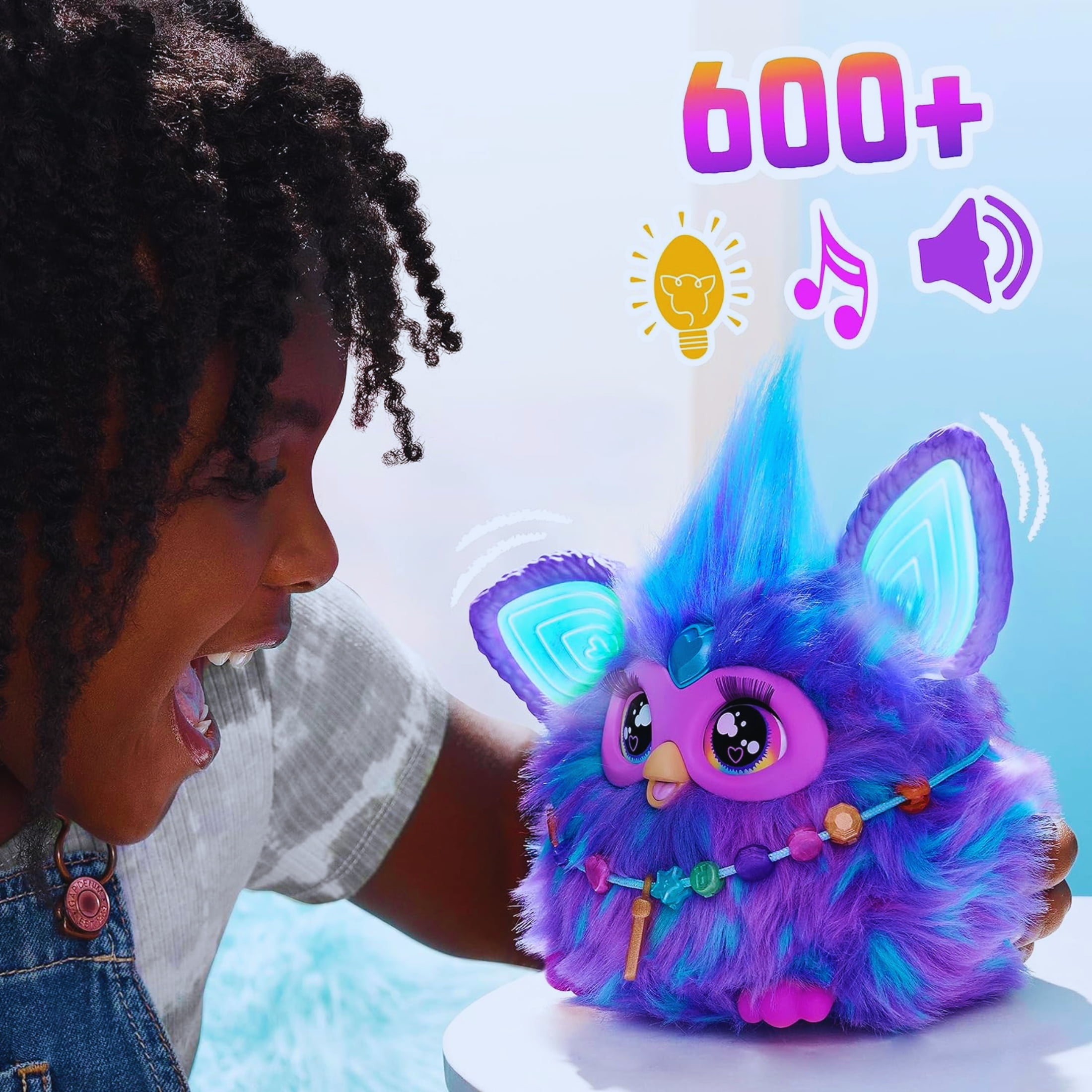 Furby violet, 15 accessoires, peluche interactive pour filles et