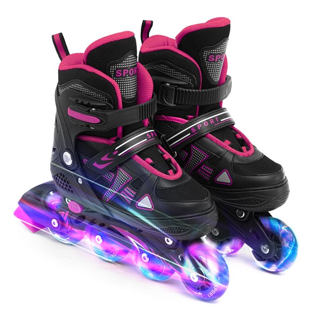 Calzado patinaje Patines en línea con iluminación ajustable con ruedas iluminadas para niños y jóven Tomshoo Calzado patinaje