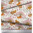 thumbnail image 3 of Soimoi Polyester Crepe Fabric Tree,Floral & Deer Animal Print Fabric by The Yard 52 Inch Wide, 3 of 3