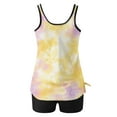 thumbnail image 5 of Ohufall Women Tankini Set Two Piece Padded Bathing Suits Swimsuit Ruched Tankini Top with Swim Shorts 2pcs Swimwear Modest Bathing Suit Ladies Swimsuits for Women, 5 of 5