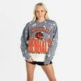 thumbnail image 4 of Women's Gameday Couture  Gray Cincinnati Bengals Arch Rivals Faded Wash Sweatshirt, 4 of 7