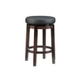 thumbnail image 2 of Linon Arlene 25" Indoor Backless Swivel Counter Stool, Brown/Black Faux Leather, 2 of 17
