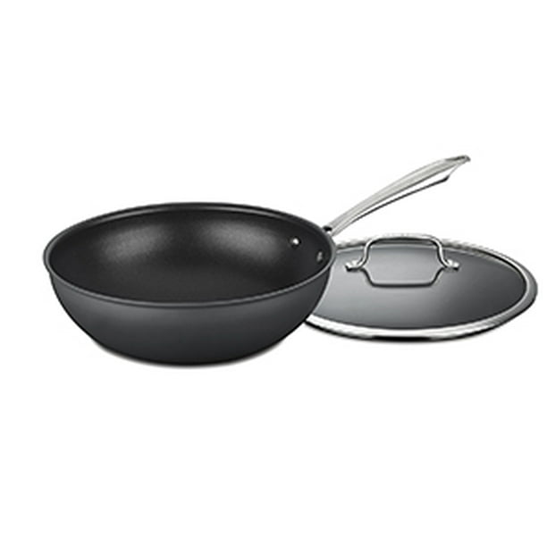 Cuisinart DishwasherSafe Hard Anodized 12" Stir Fry Wok W/Glass Cover