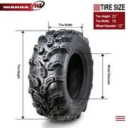 Wanda ATV Tires 25X10-12 25X10X12 6PR P375 - Super Lug Mud, Set 2