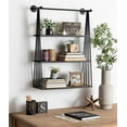 thumbnail image 2 of Kate and Laurel Metal Floating Shelves, Set of 1, 8" x 23.25", Rustic Brown, 2 of 3