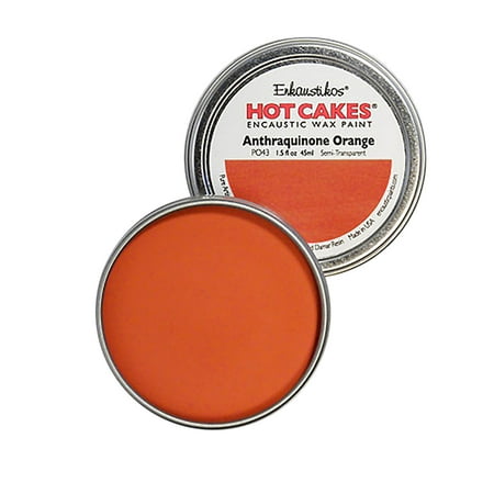 UPC: 0813043010826 | Enkaustikos Hot Cake Encaustic Wax Paint  1.5 oz. Tin  Anthraquinone Orange