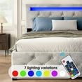 thumbnail image 4 of Queen Size Velvet Upholstered Bed Frame with Storage &amp; LED Lights, Grey. Modern Bedroom Platform Bed, 4 Drawers, No Box Spring Needed. 64.97"x63", 4 of 9