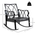 thumbnail image 3 of Outsunny Outdoor Wicker Rocking Chair with Padded Cushions, Blue, 3 of 10