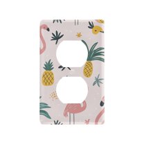 Yayeee Duplex Wall Plate 1-Gang 4.5"x2.7" Home Receptacle Light Switch Decorative Outlet Cover, Flamingo Pattern