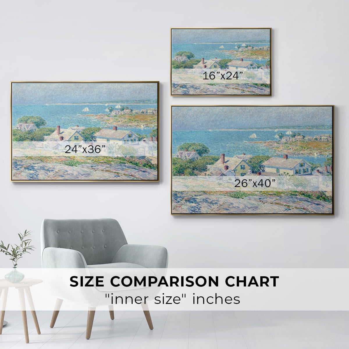 Vintage Landscape-CXI By Wexford Home Framed in Gold Wood Gallery Wrapped Canvas 27 in. x 41 in.