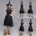 thumbnail image 2 of IROINNID Halloween Costumes For Women A-Line Dress Solid Color Causal Round Neck Short Sleeve Cosplay Dress,Black, 2 of 9
