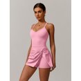 thumbnail image 4 of IWEMEK Women's Tennis Dresses Twist Front Split Ruffle Cami Dress with shorts Golf Active Dress, 4 of 8