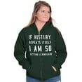 thumbnail image 3 of History Repeats Itself Dinosaur Pet Zip Up Hoodie Men's Women's Brisco Brands M, 3 of 6