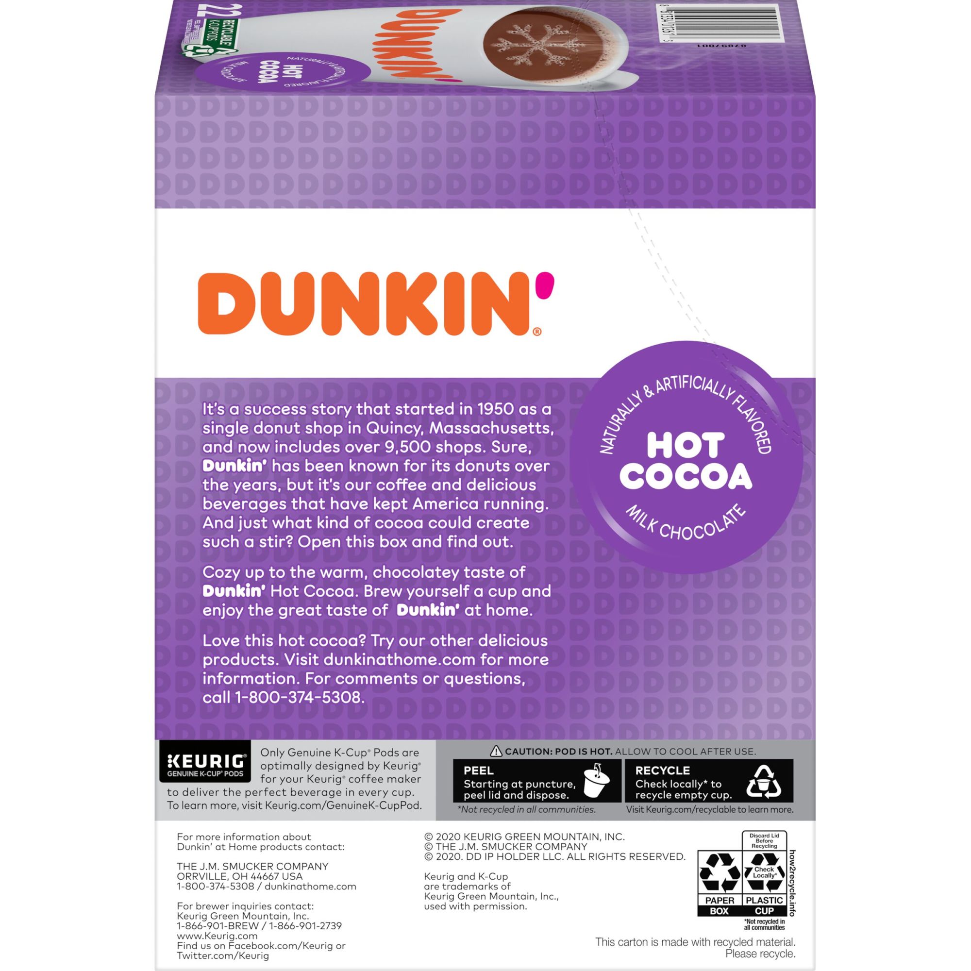 Dunkin' Hot Cocoa, Keurig K-Cup Pods, 22 Count Box - image 5 of 6