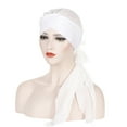 thumbnail image 2 of Women Solid India Hat Muslim Ruffle Cancer Chemo Beanie Turban Wrap Scarf Cap, 2 of 9