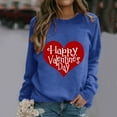 thumbnail image 3 of Baqcunre Crewneck Sweatshirts Women's Sweatshirt Crew Neck Heart Letter Print Long Sleeve Casual Sweat Tops(Blue S-XXL),Womens Sweatshirt Womens Tops Valentine'S Day Shirts For Women, 3 of 4