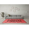 thumbnail image 3 of Ahgly Company Indoor Round Oriental Red Industrial Area Rugs, 7' Round, 3 of 4