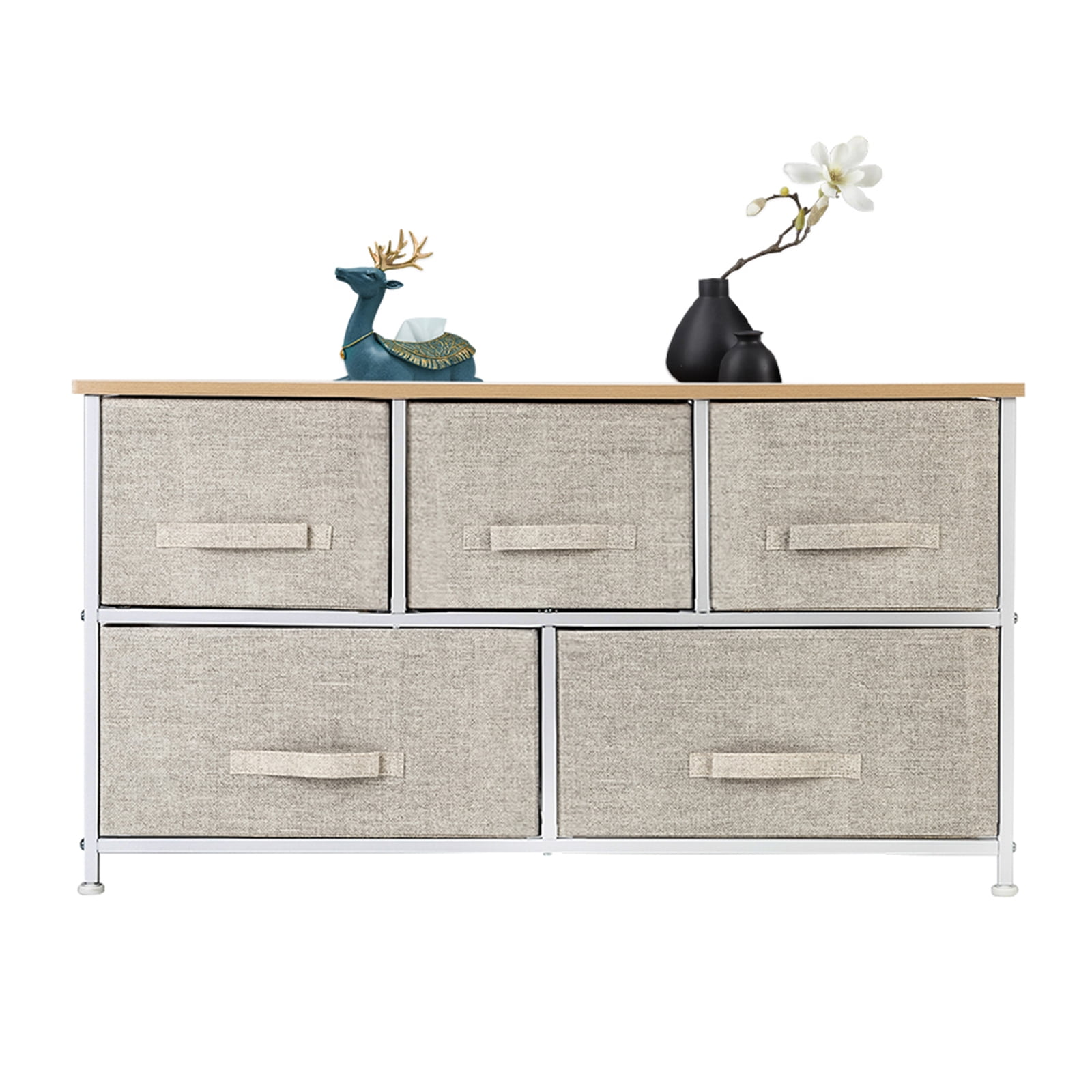 Wide Drawer Dresser Storage Organizer 5Drawer Closet Shelves, Sturdy