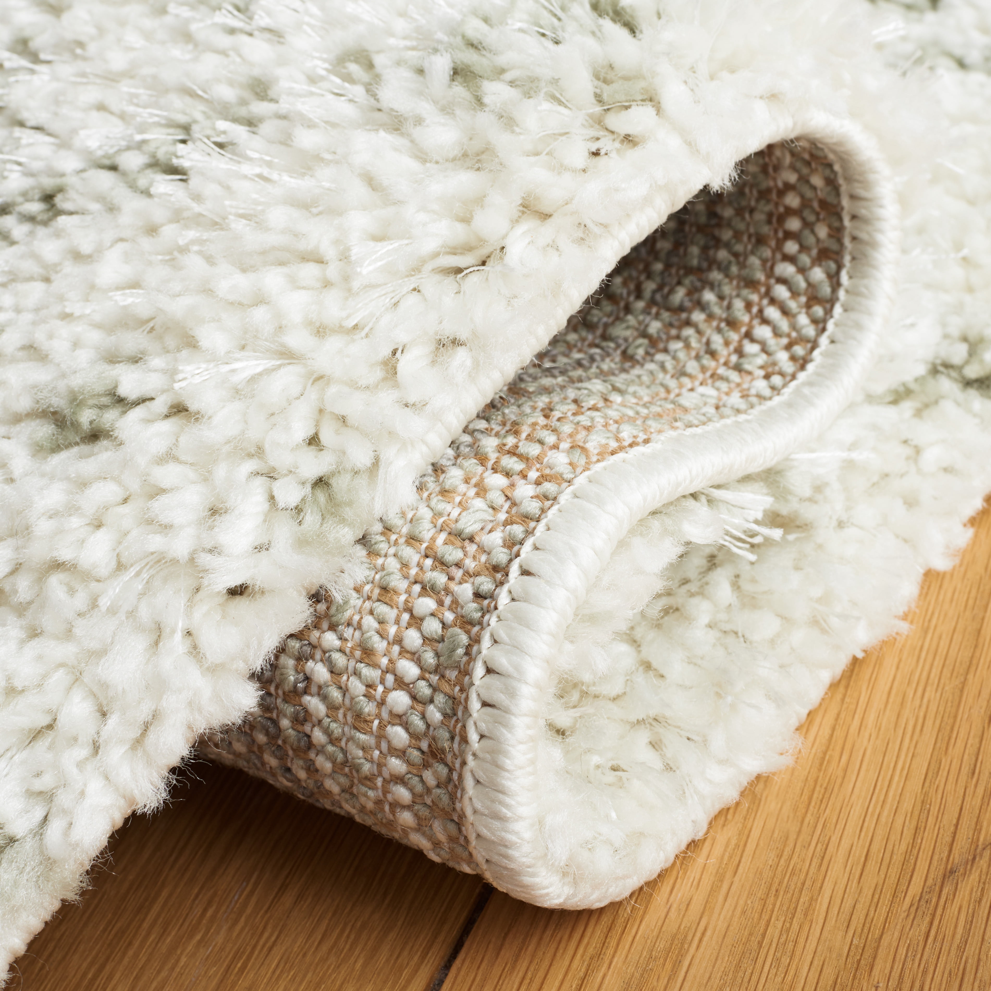 SAFAVIEH Berber Fringe Shag BFG516H Ivory / Sage Rug