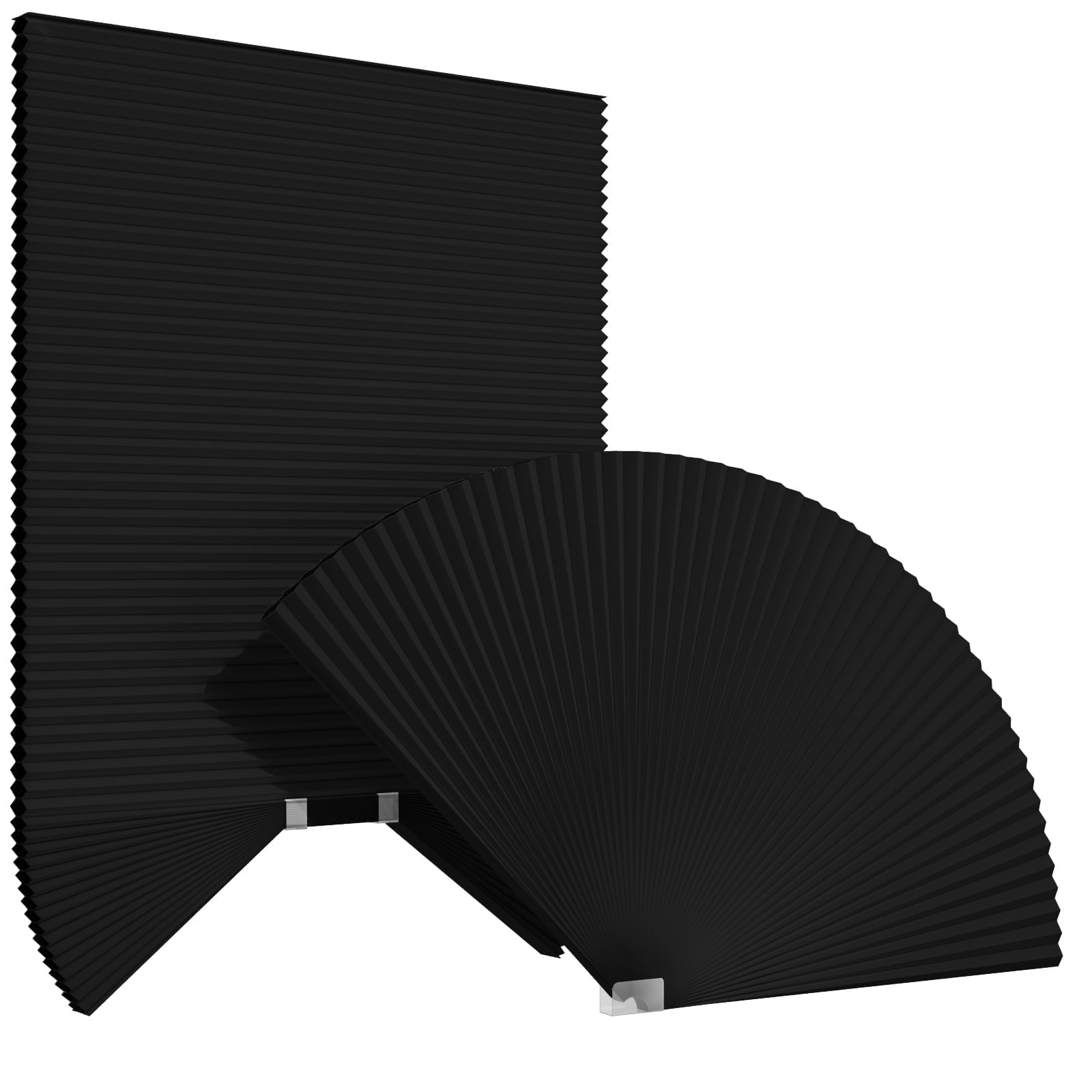MYshade No Tools Window Shades Tie-Up Blackout Cellular Arch Window Shades, Black 36"W x 72"H