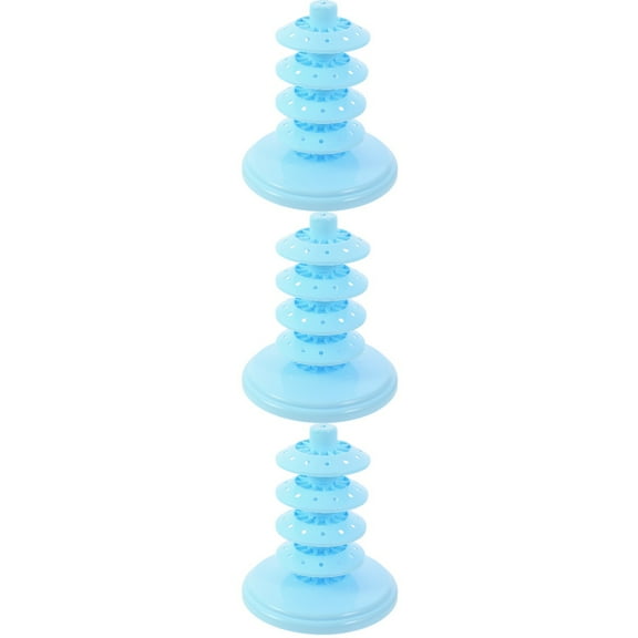 Set of 3 Blue Lollipop Display Stands for Cake Pops and Cotton Candy Holders, Desktop Lollipop Organizer