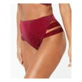 thumbnail image 3 of Bar III BLACKBERRY Shimmer Strappy-Leg High-Rise Bikini Swim Bottom, US Large, 3 of 4